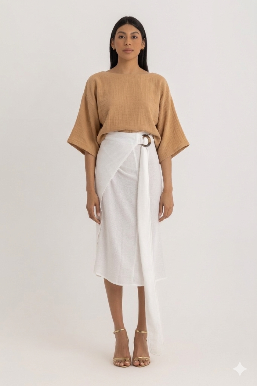 Rita Wrapped Skirt - Offwhite