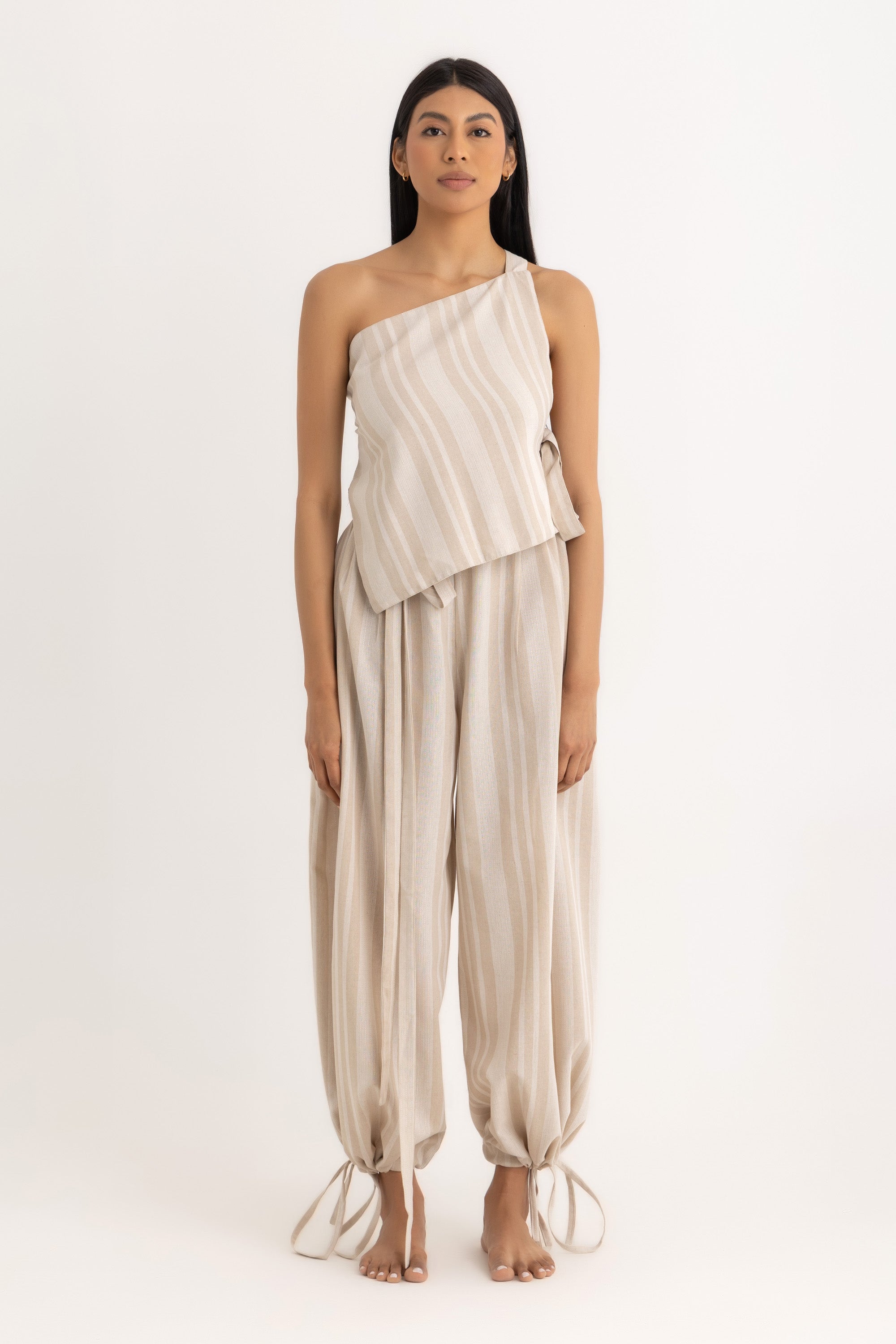 Soko Backless Top - Beige Striped