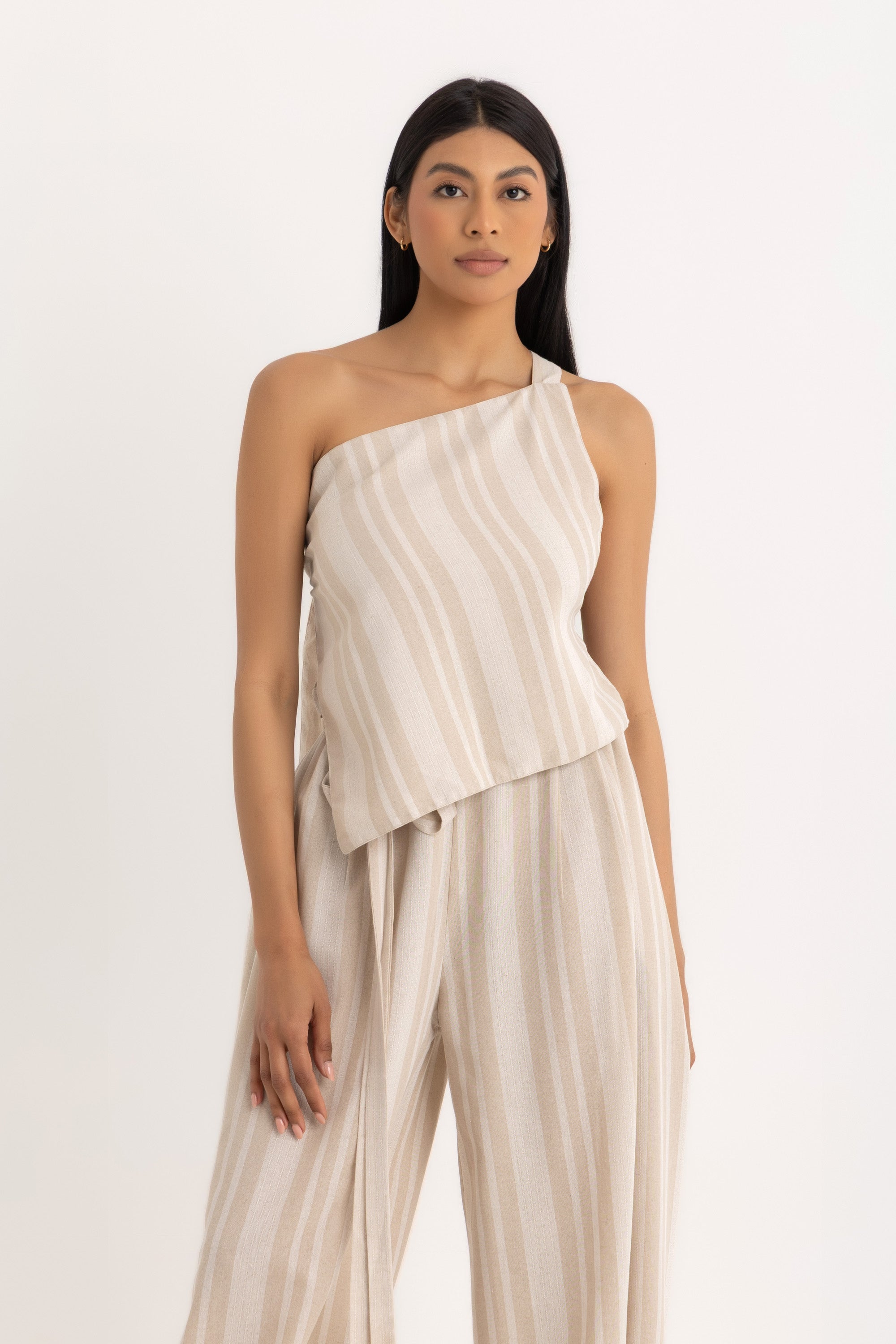 Soko Backless Top - Beige Striped