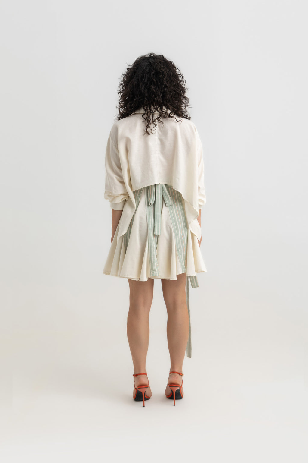 Jamila Cropped Shirt- Offwhite Linen