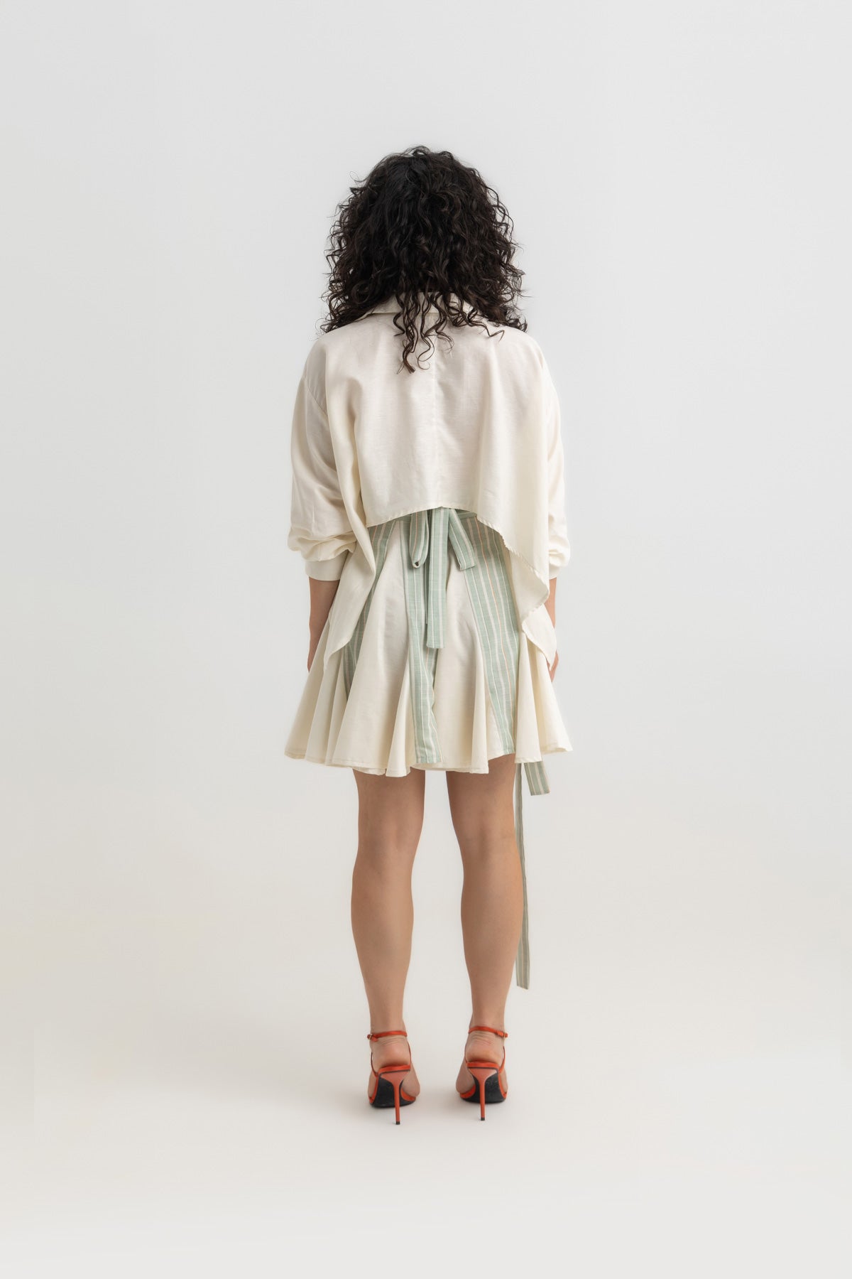 Jamila Cropped Shirt- Offwhite Linen