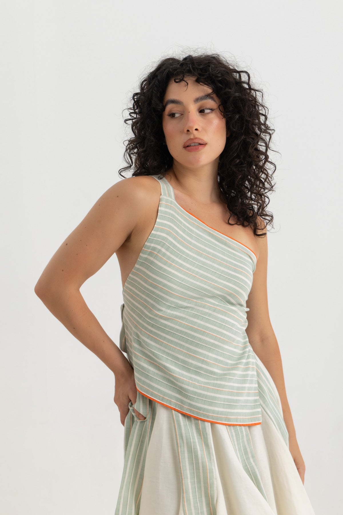 Soko Backless Top - Green Striped