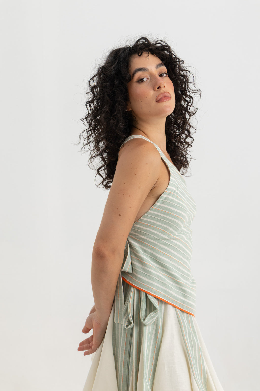 Soko Backless Top - Green Striped