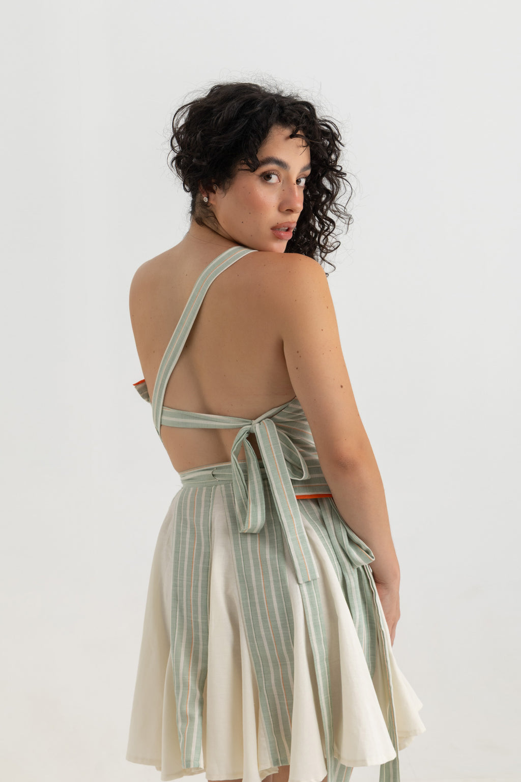 Soko Backless Top - Green Striped