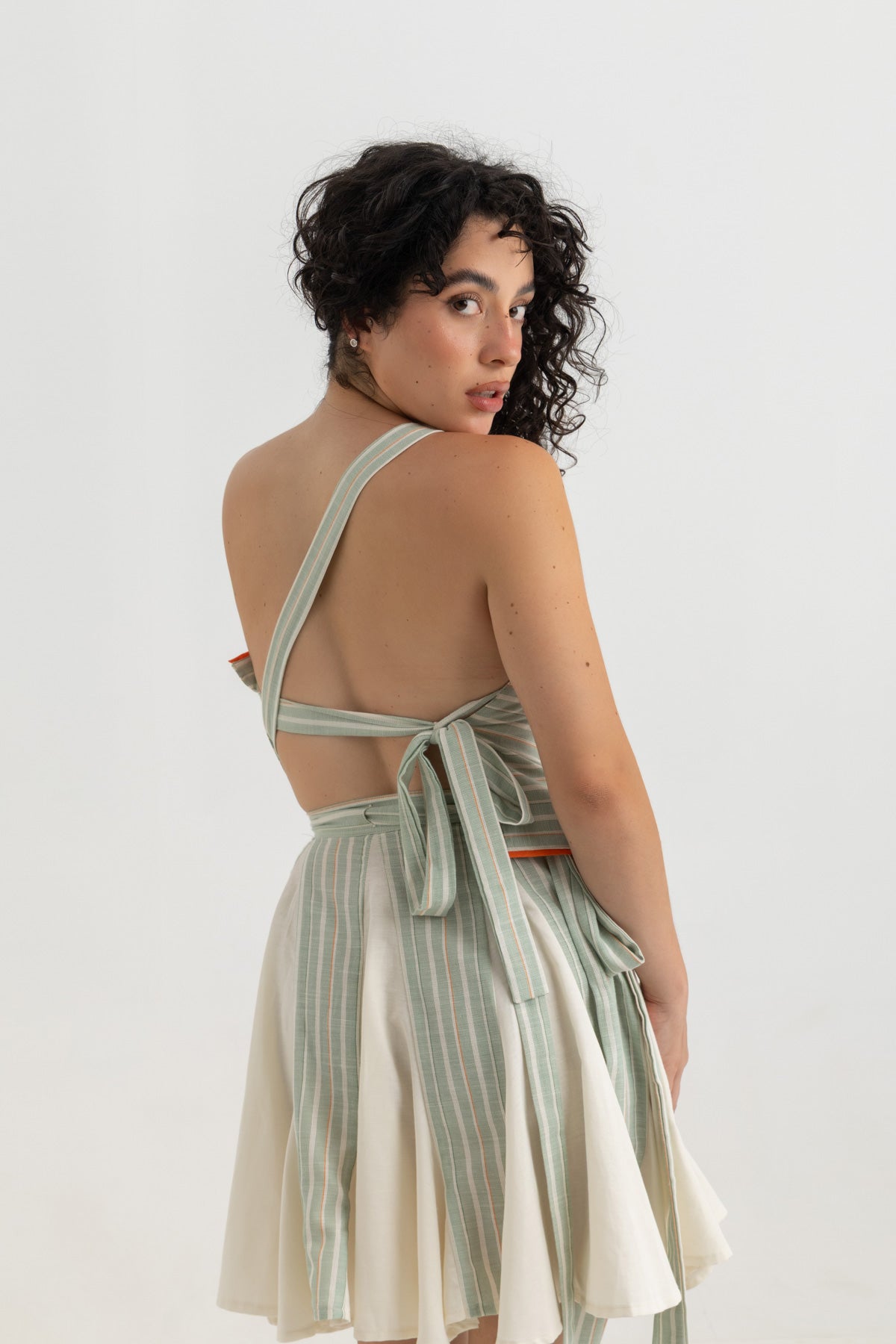 Soko Backless Top - Green Striped