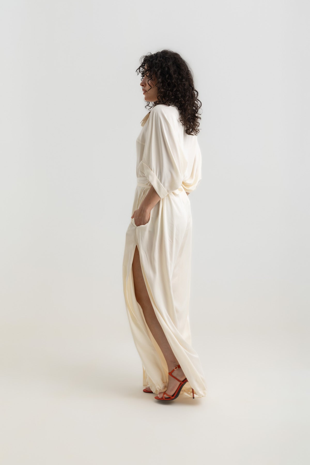 Magic Pants with Slit - Offwhite