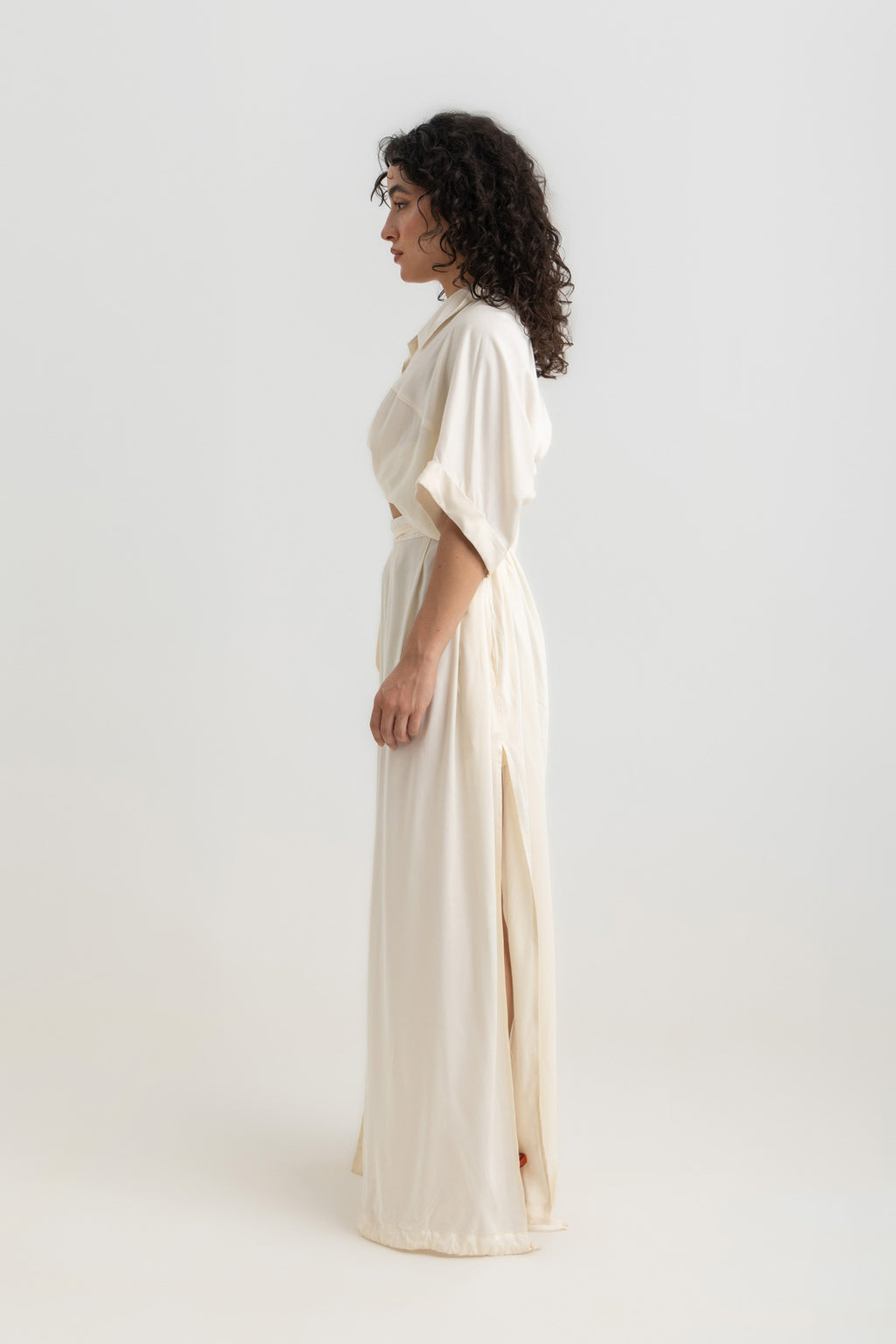 Magic Pants with Slit - Offwhite