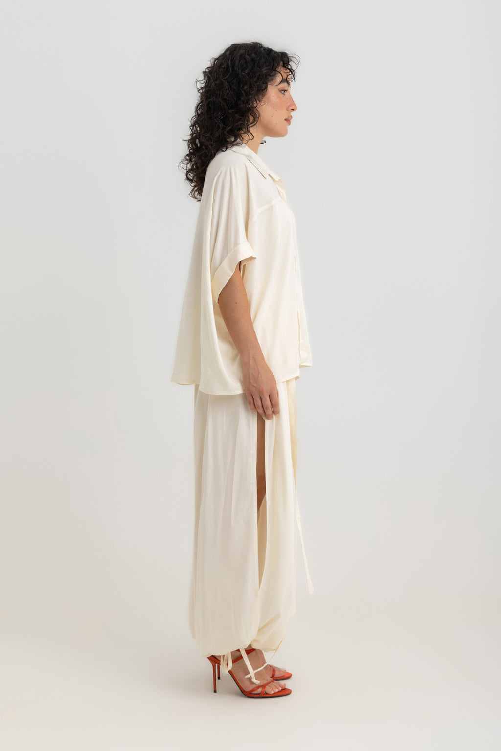 Nara Cropped Shirt- Offwhite