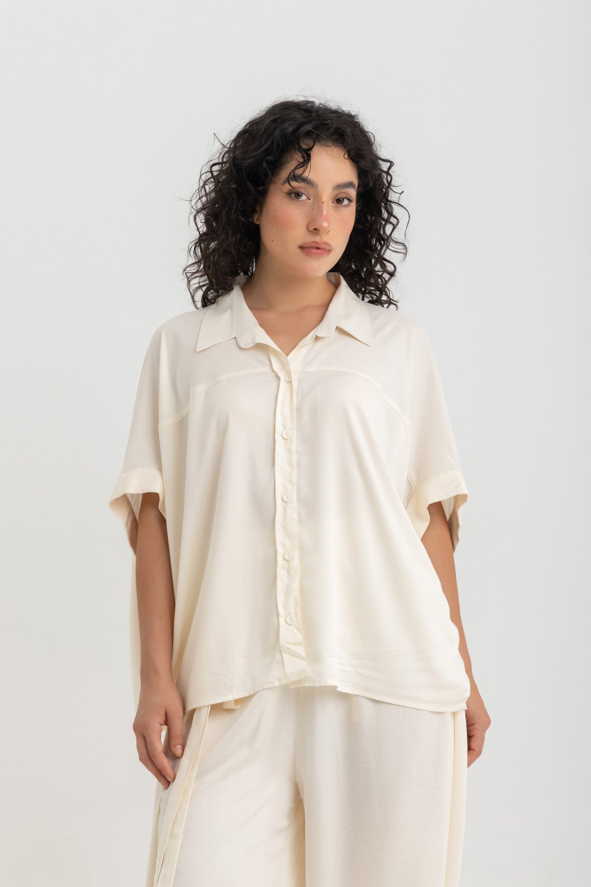 Nara Cropped Shirt- Offwhite