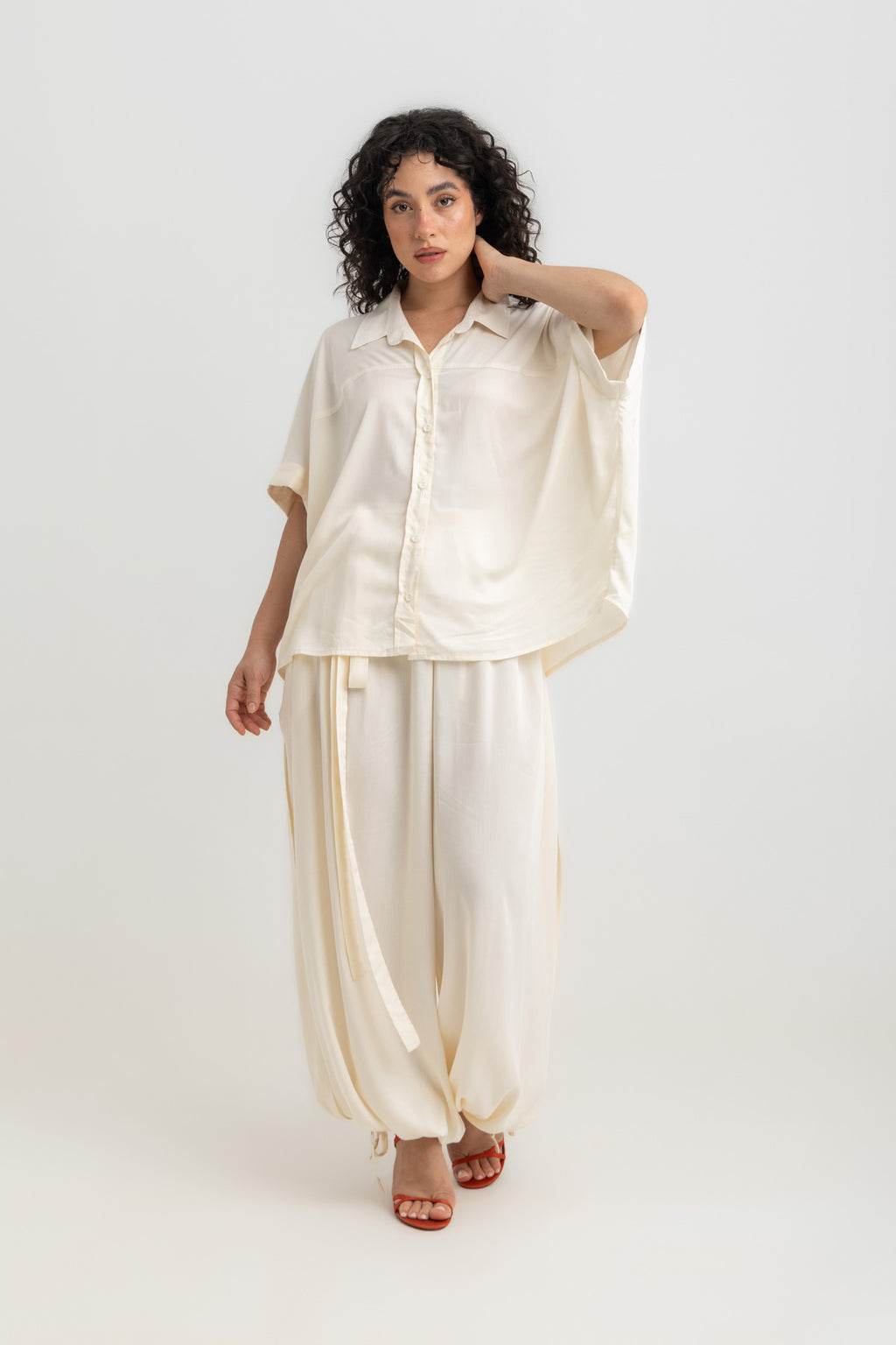 Nara Cropped Shirt- Offwhite