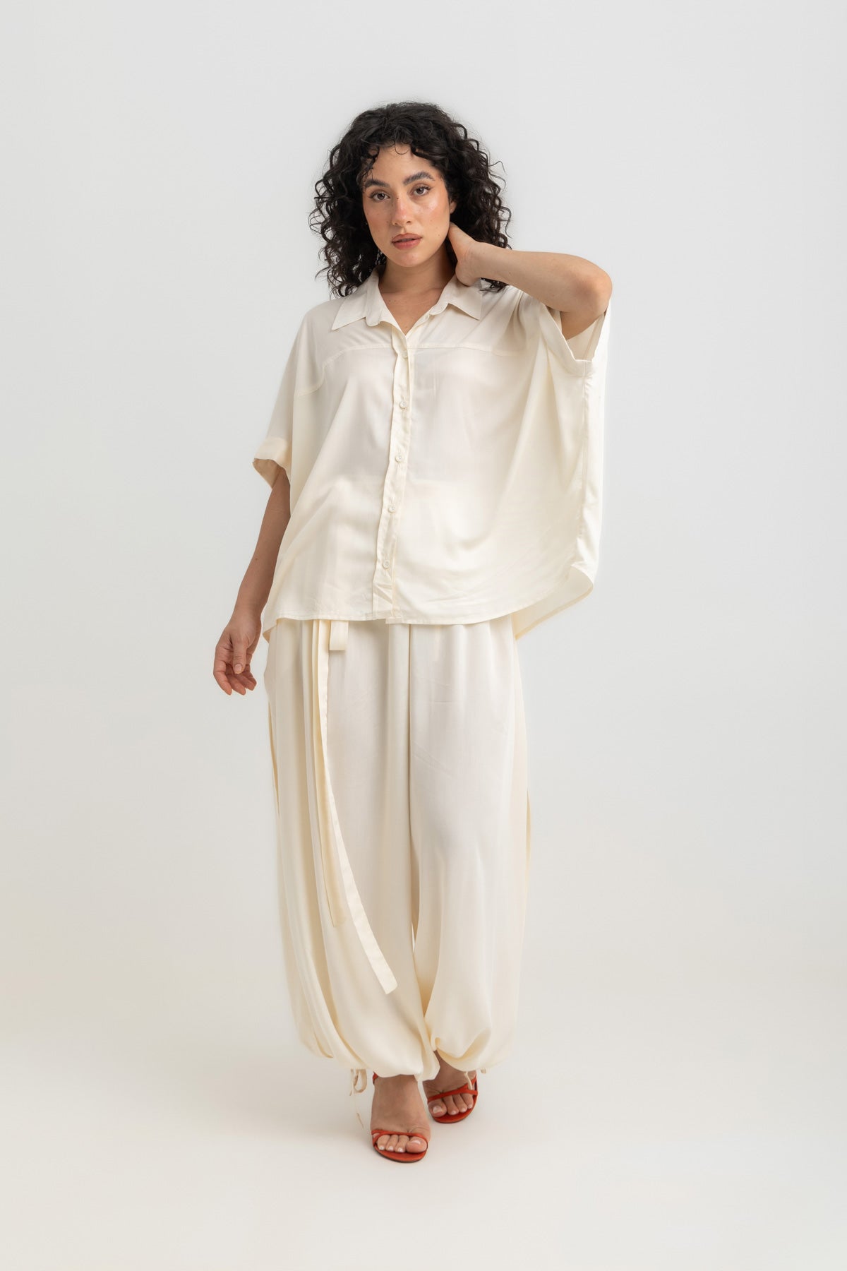 Nara Cropped Shirt- Offwhite