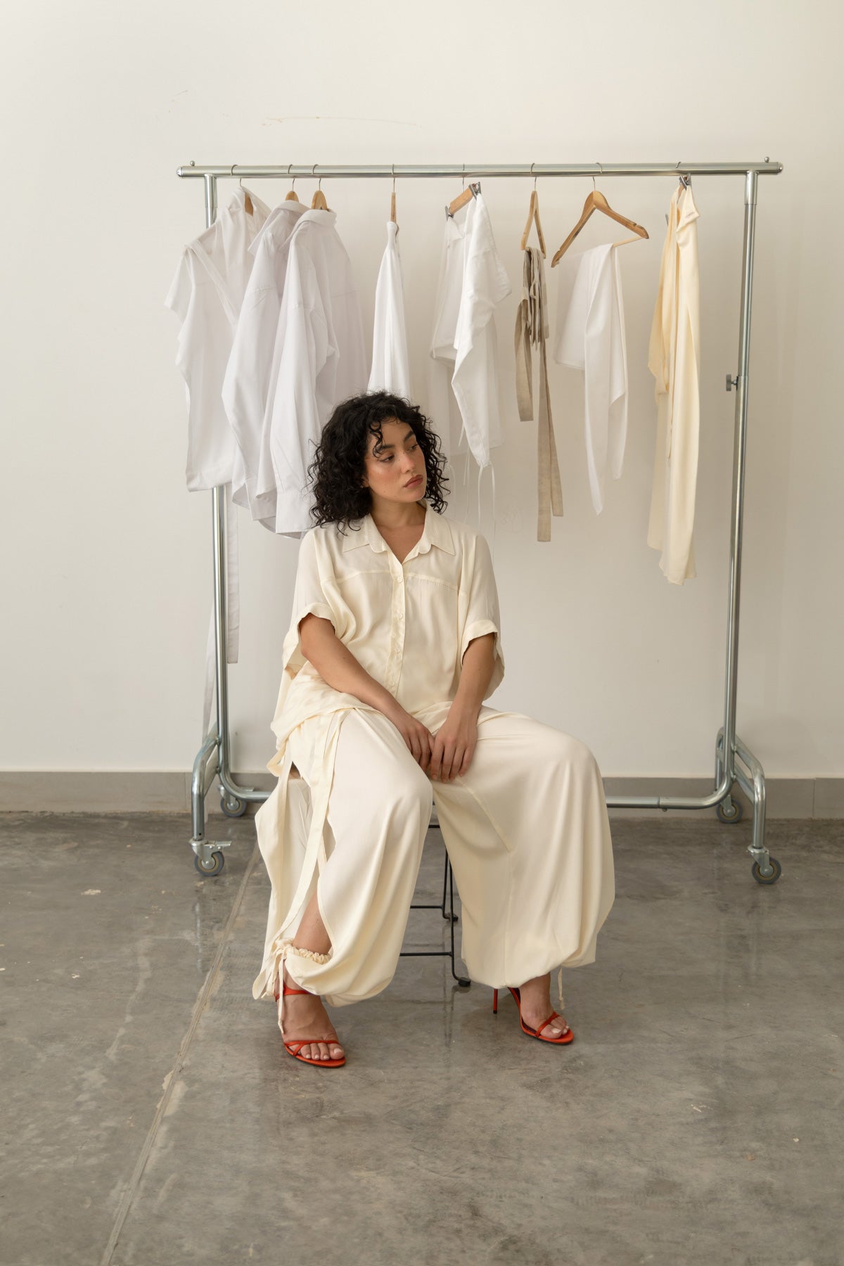 Nara Cropped Shirt- Offwhite