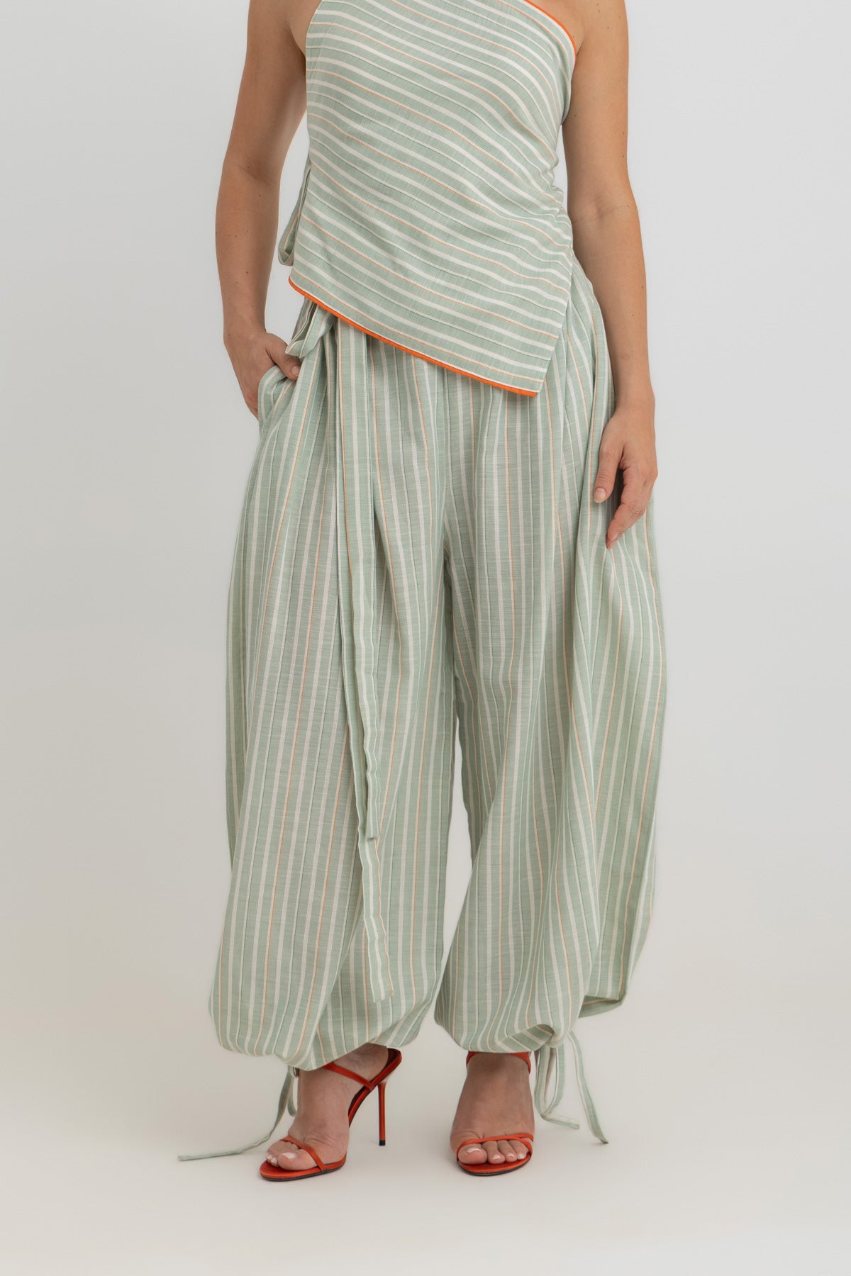 Magic Relaxed Pants - Green Striped