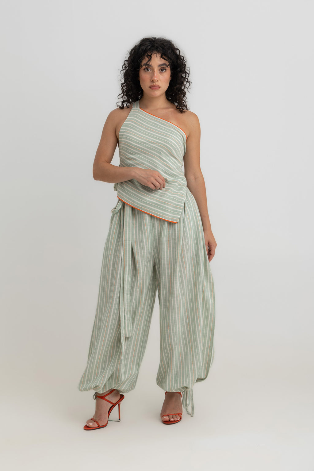 Magic Relaxed Pants - Green Striped