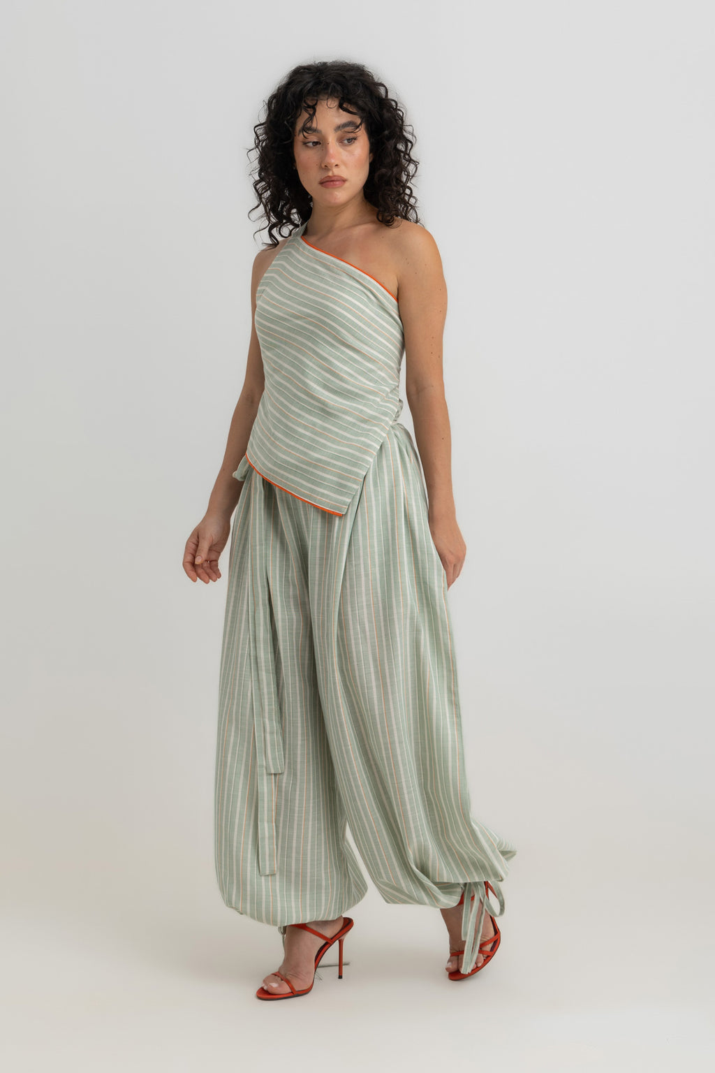 Magic Relaxed Pants - Green Striped