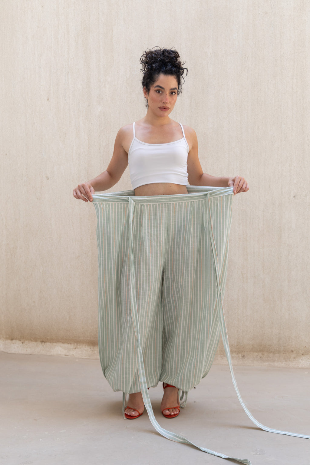 Magic Relaxed Pants - Green Striped