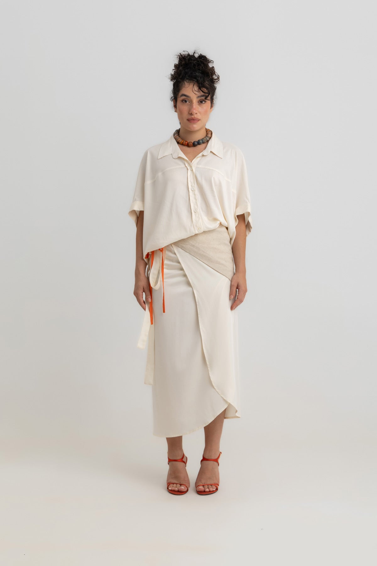 Nara Cropped Shirt- Offwhite