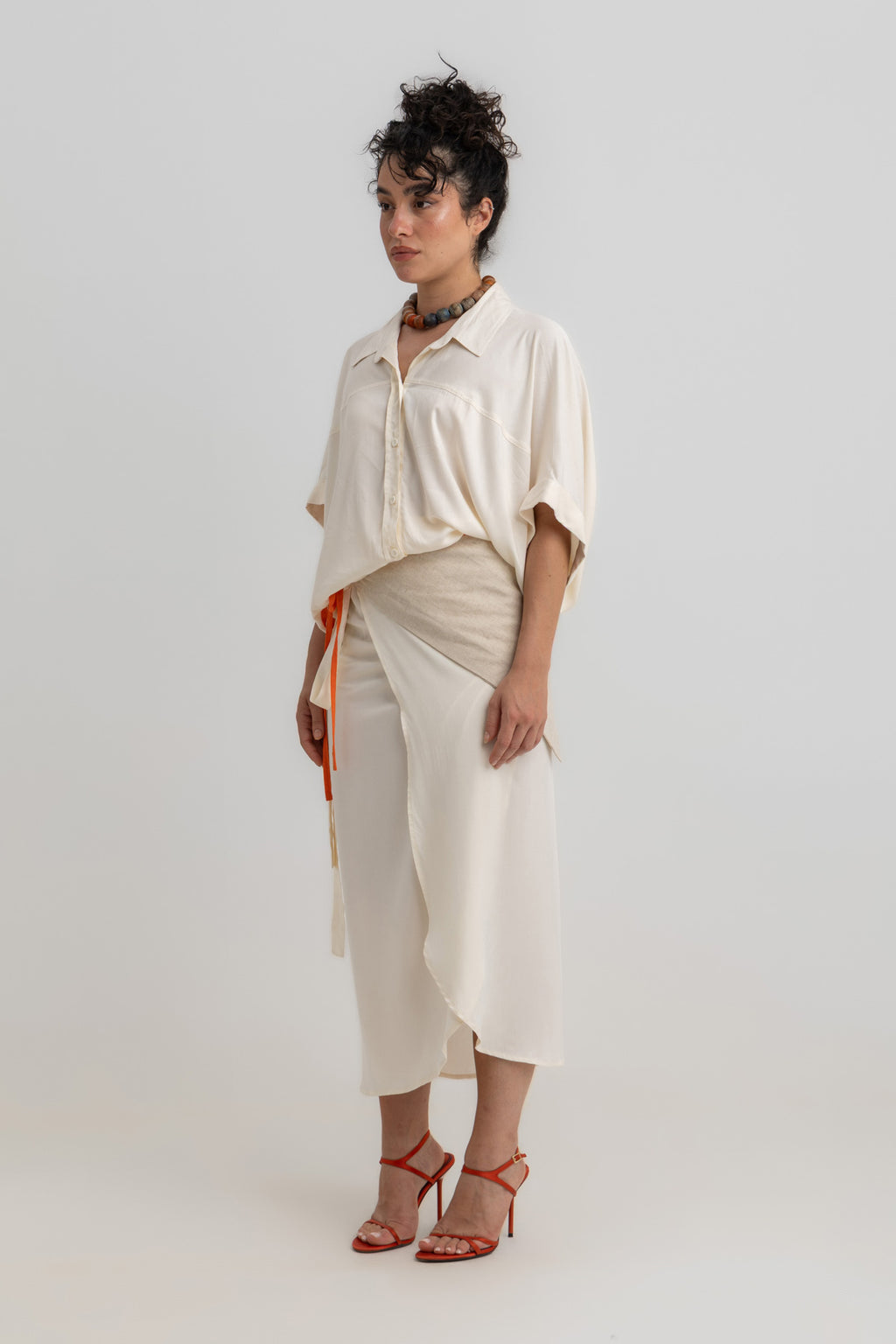 Carolina Wrapped Skirt- Offwhite