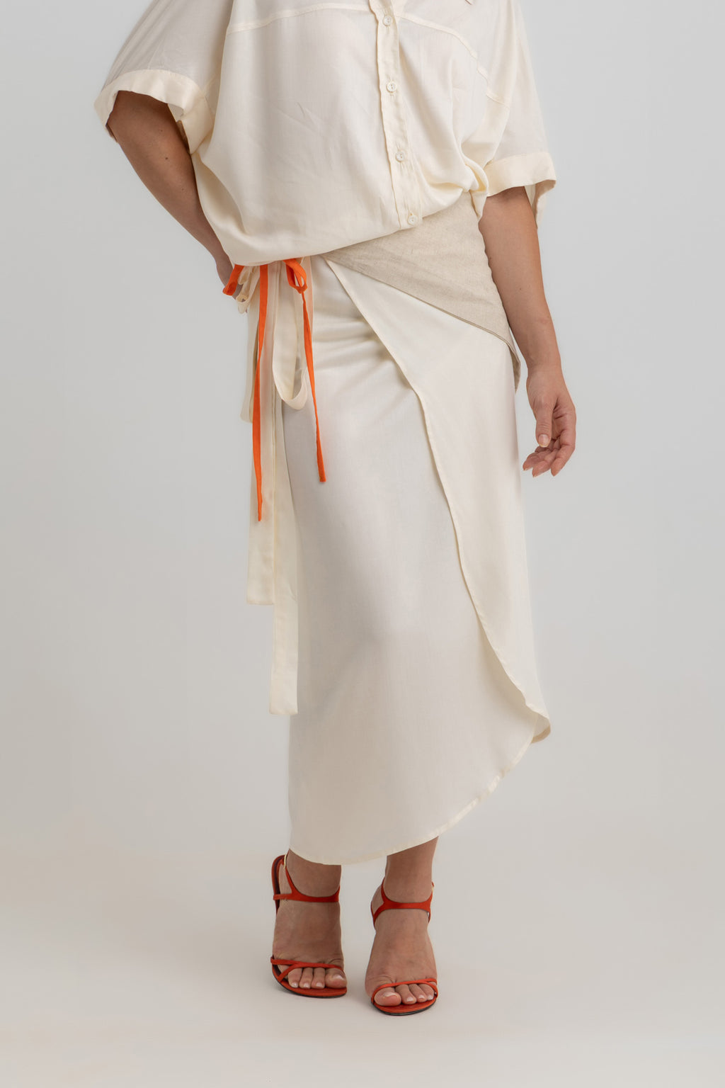Carolina Wrapped Skirt- Offwhite
