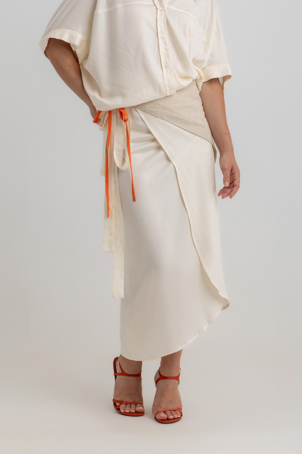 Carolina Wrapped Skirt- Offwhite
