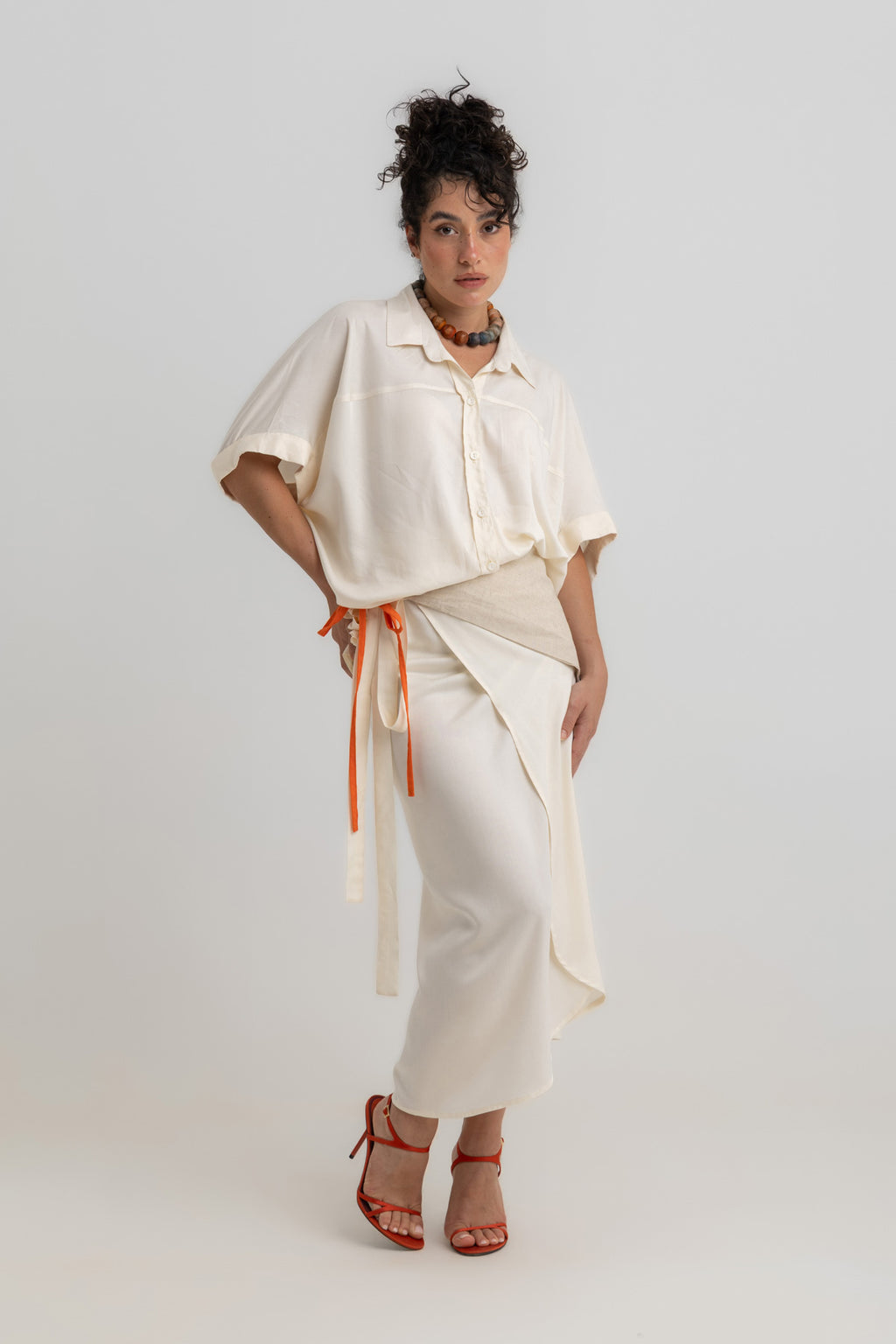 Carolina Wrapped Skirt- Offwhite