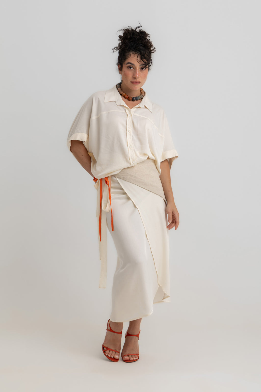 Nara Cropped Shirt- Offwhite