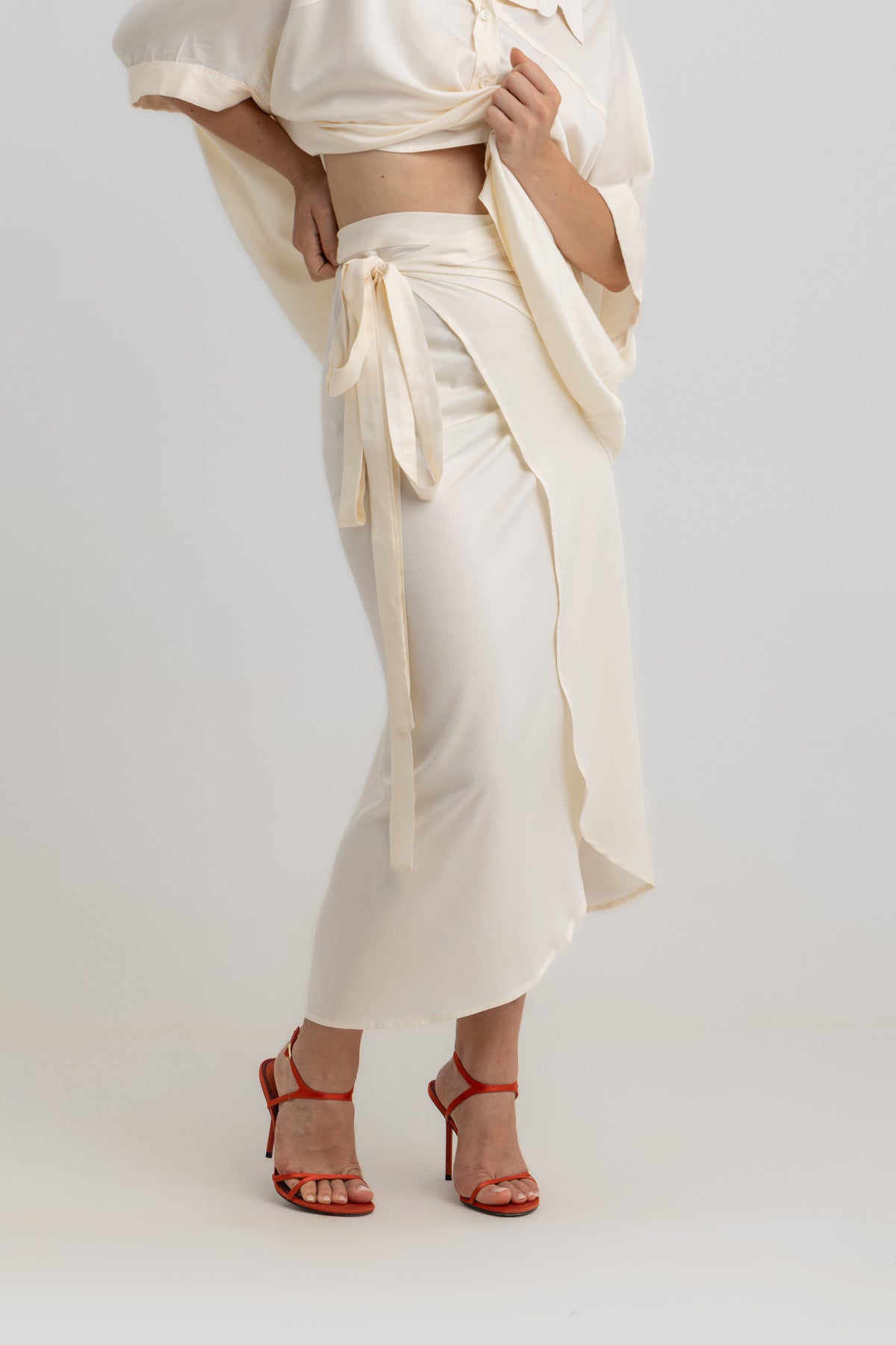 Carolina Wrapped Skirt- Offwhite