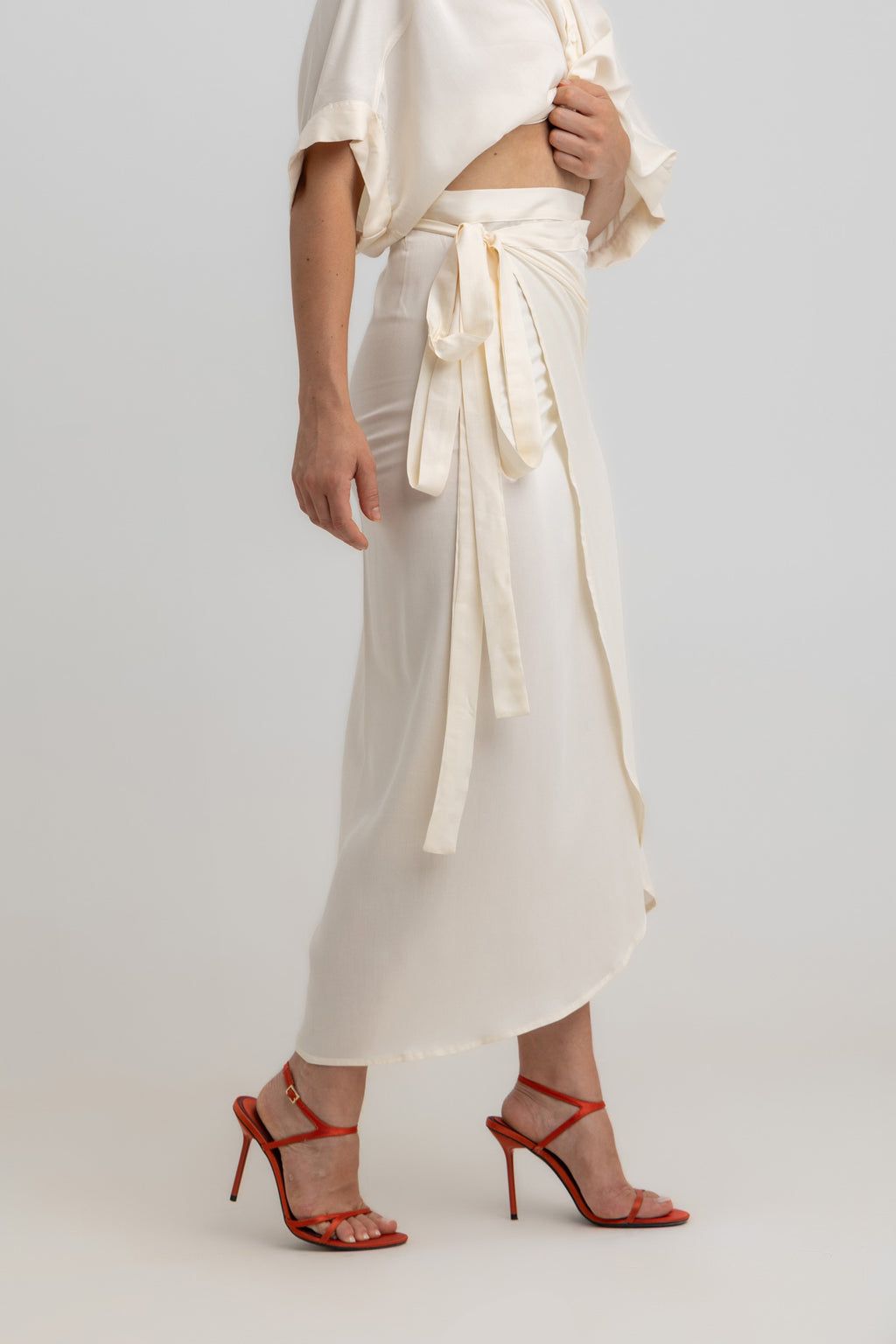 Carolina Wrapped Skirt- Offwhite