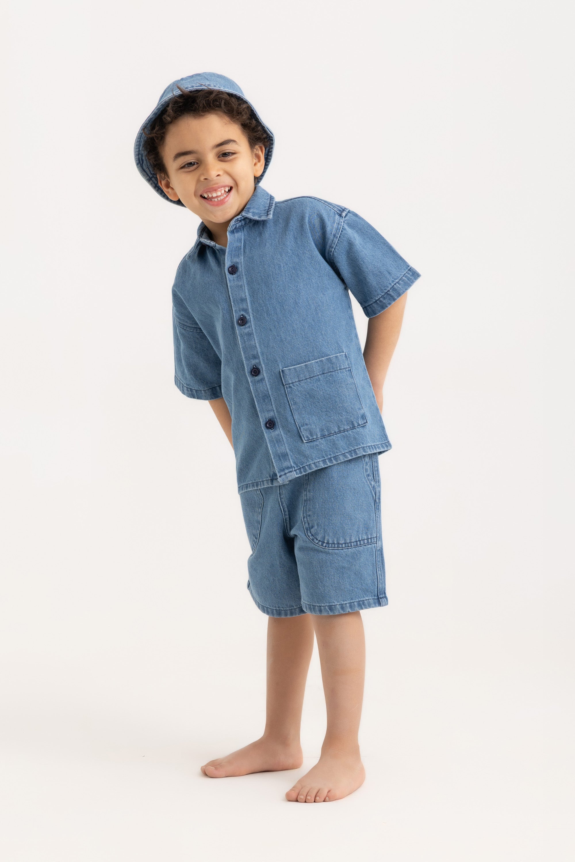 Kiko Kids Half-Sleeve Shirt - Denim