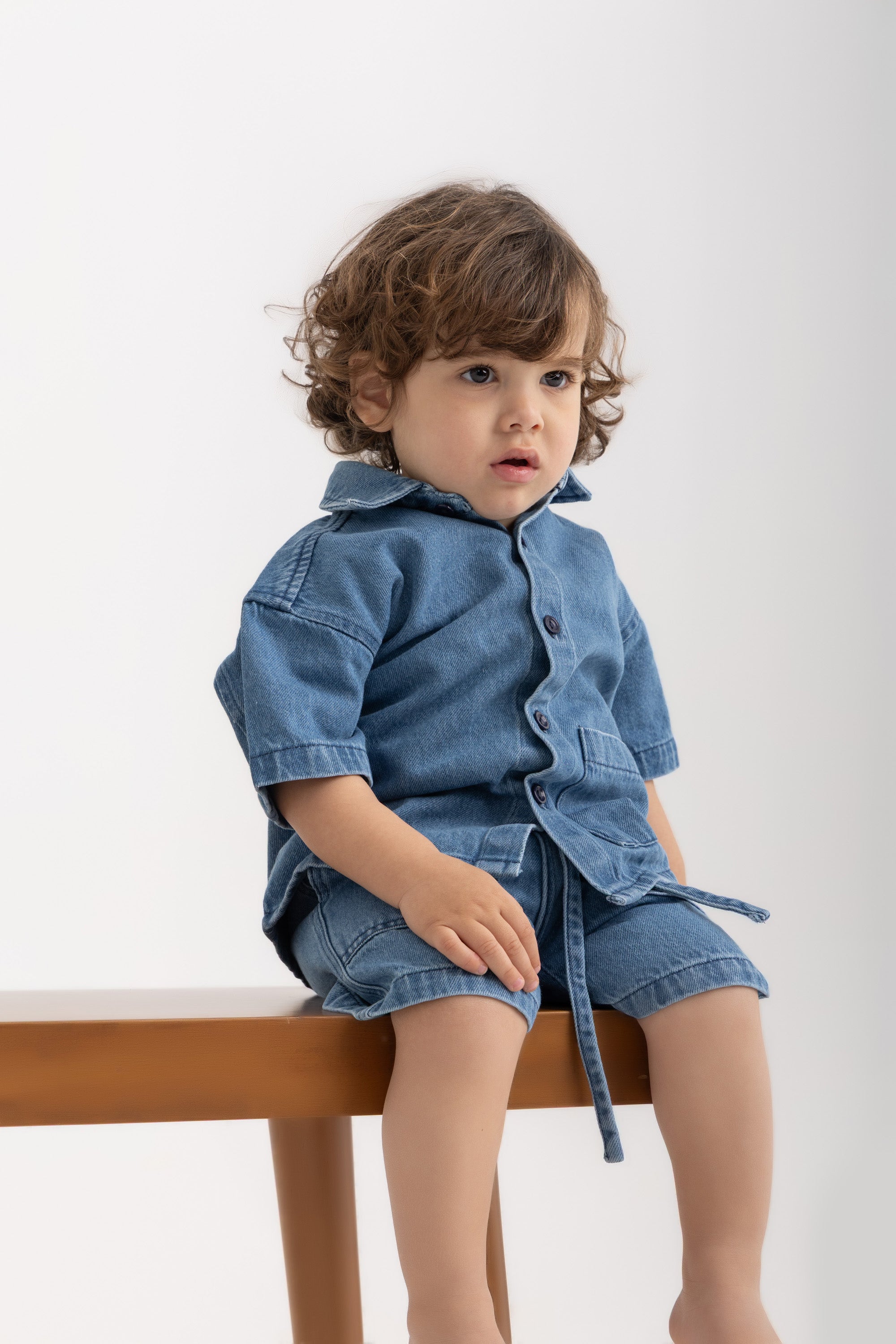 Kiko Kids Half-Sleeve Shirt - Denim