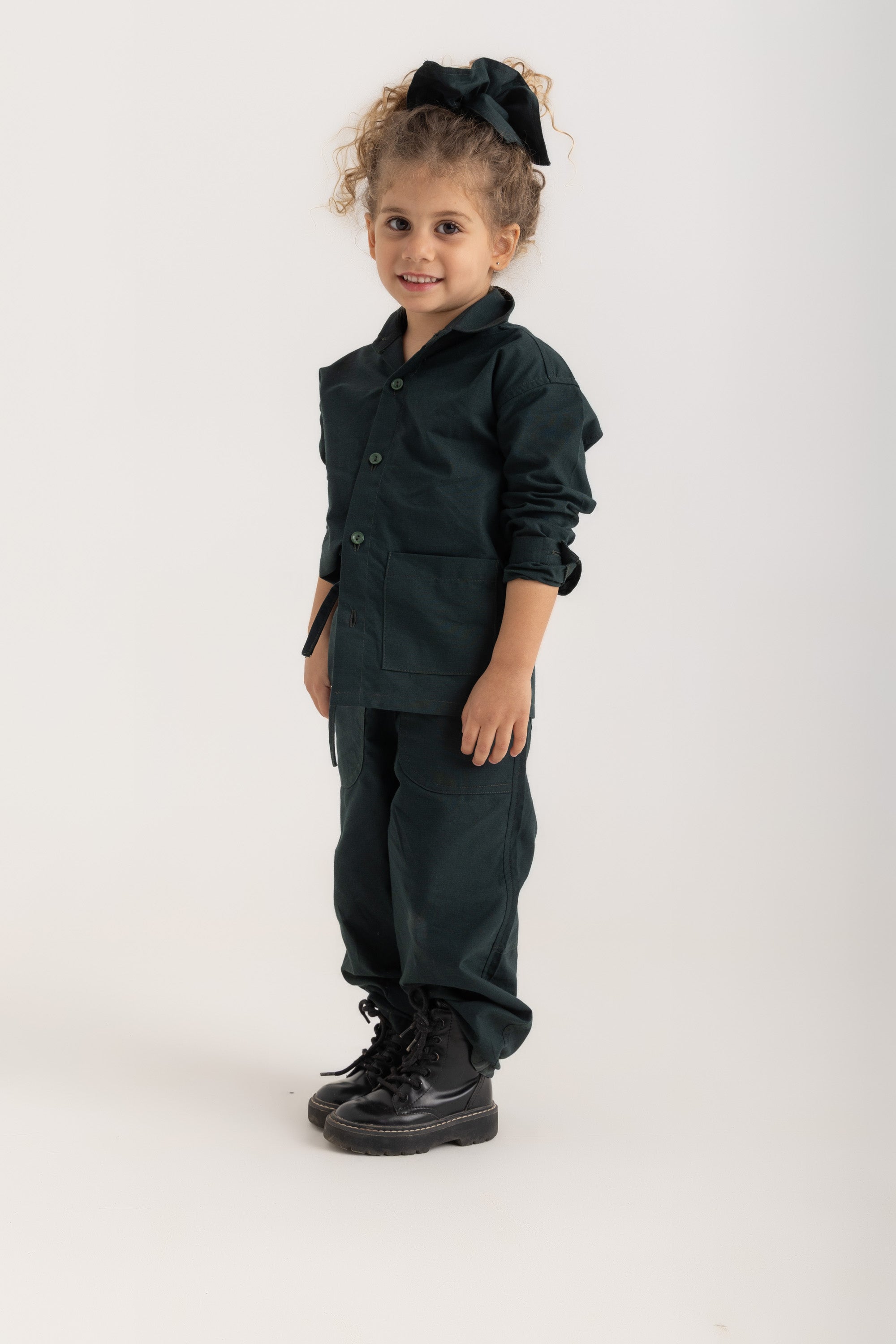Bobo Kids Pants - Forest Green Oxford