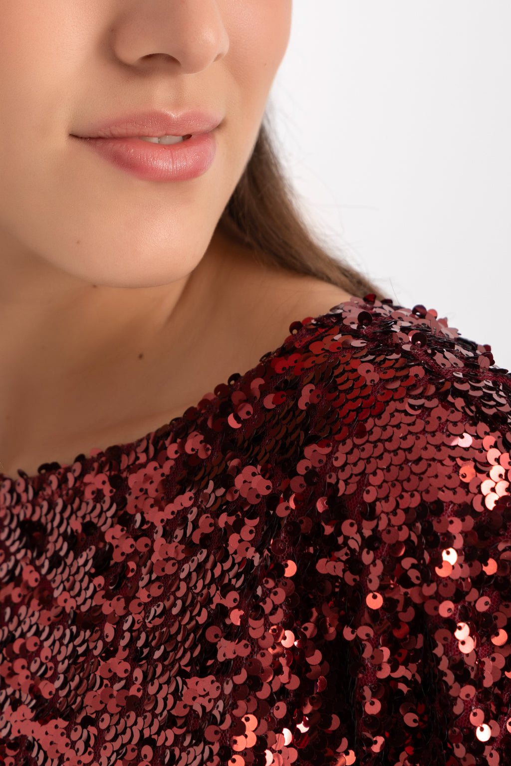 Titi T-shirt Dress - Wine Sequin