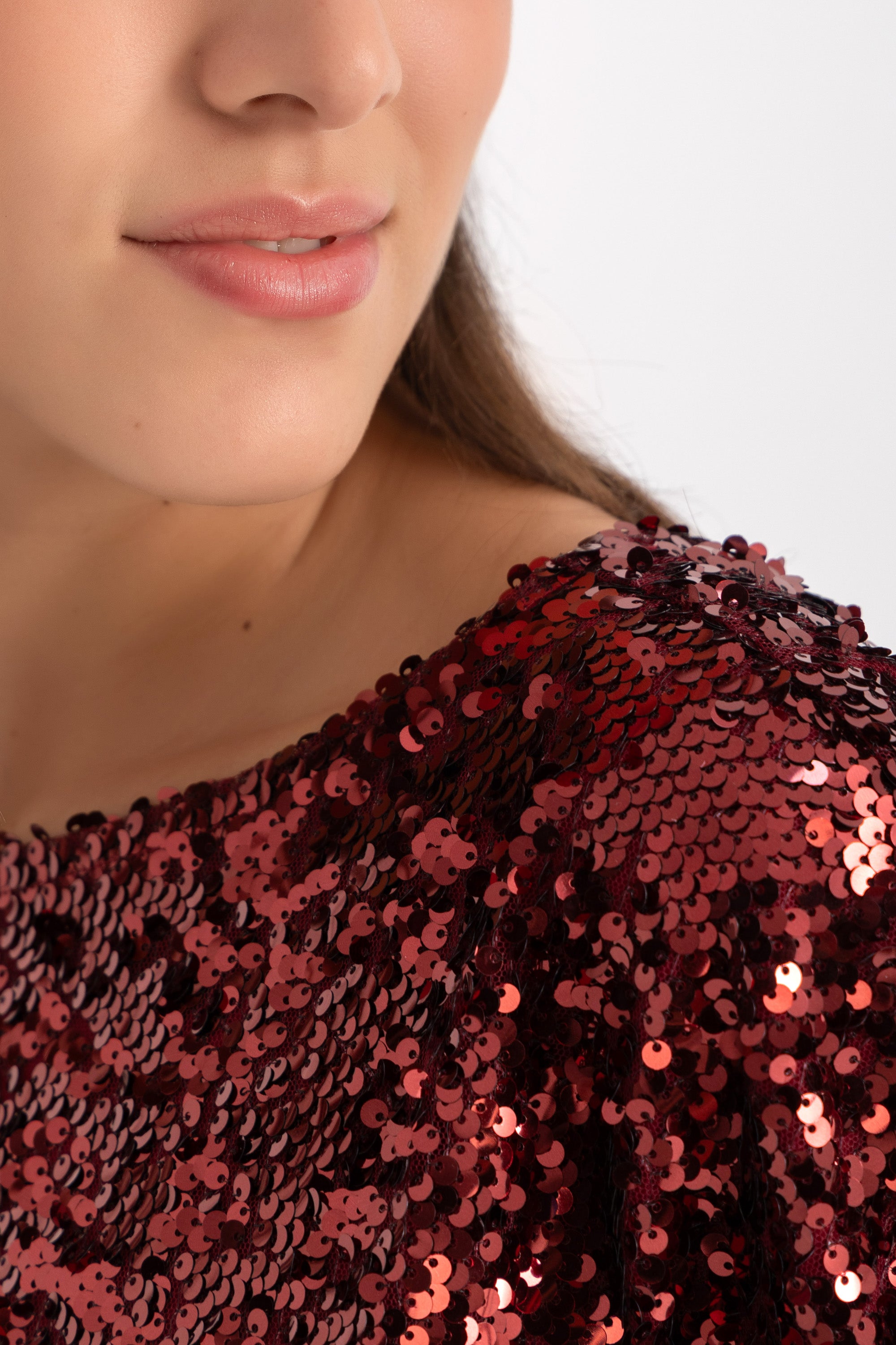 Titi T-shirt Dress - Wine Sequin