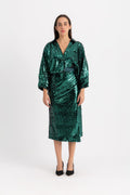 Pola  Cropped Shirt - Green Sequin