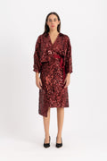 Pola  Cropped Shirt - Wine Sequin