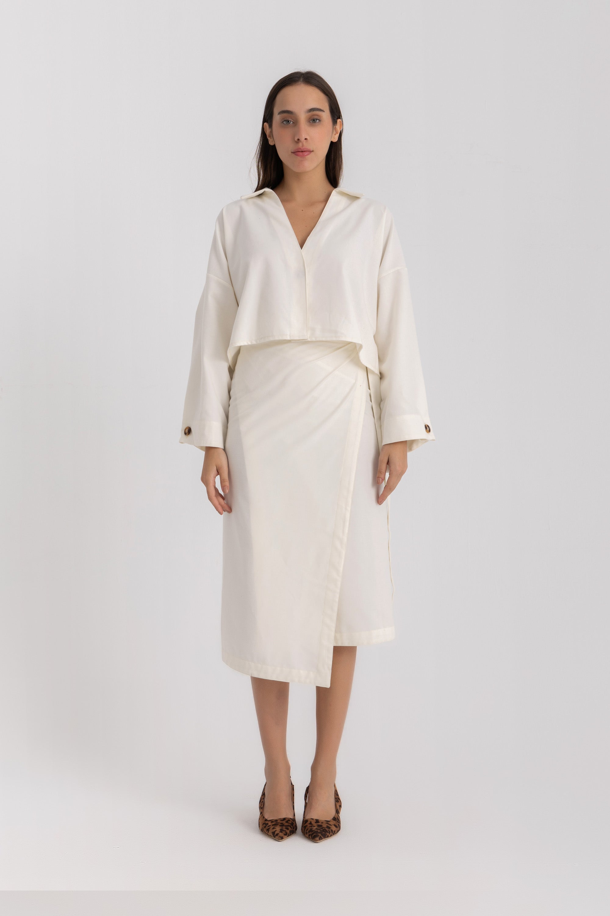 Maya Wrapped Skirt - Offwhite