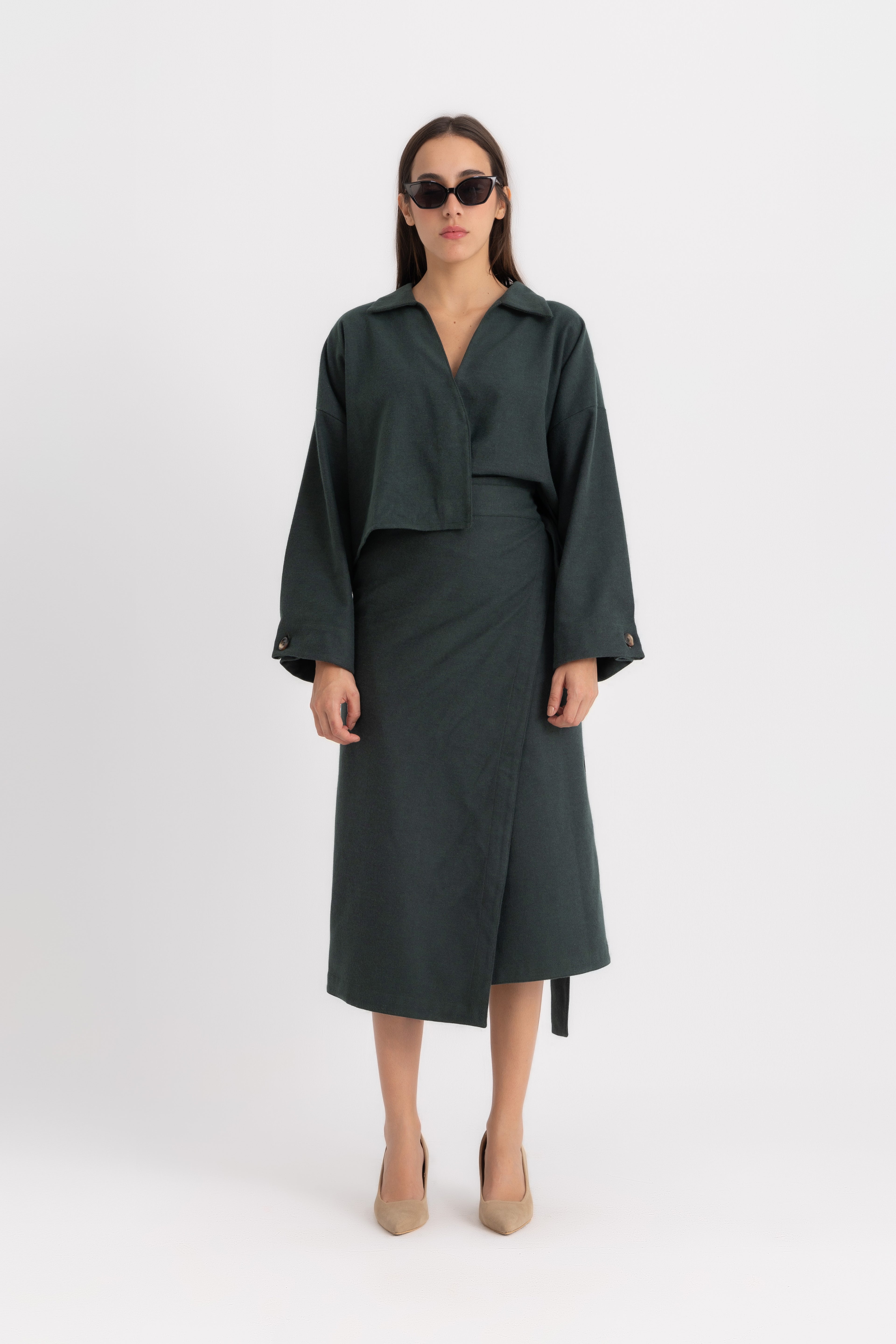 Maya Wrapped Skirt - Green