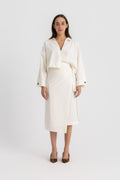 Pola Cropped Shirt - Offwhite