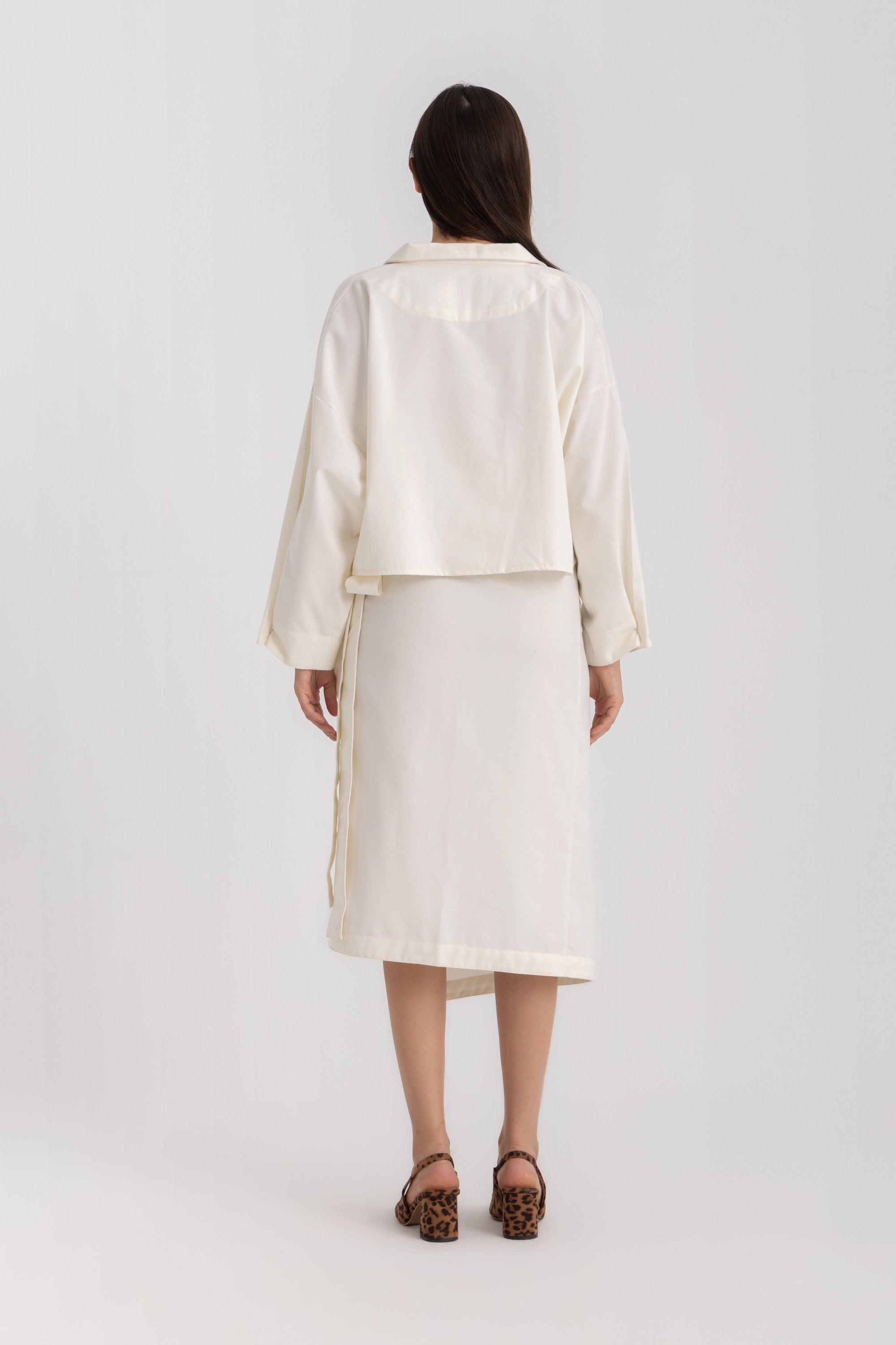 Pola Cropped Shirt - Offwhite