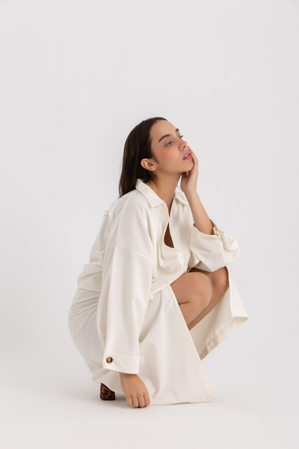 Pola Cropped Shirt - Offwhite