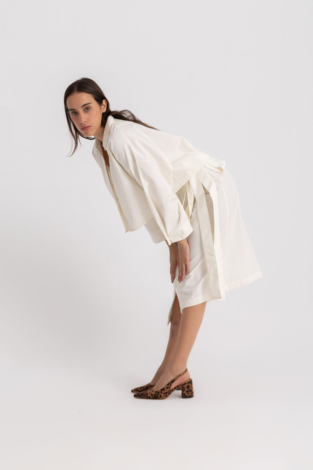 Pola Cropped Shirt - Offwhite