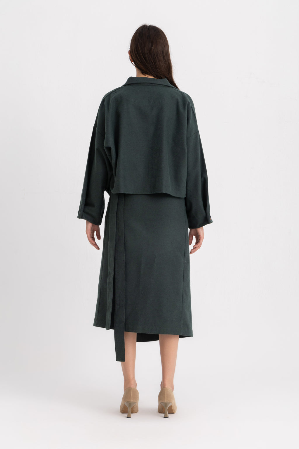 Pola Cropped Shirt - Green