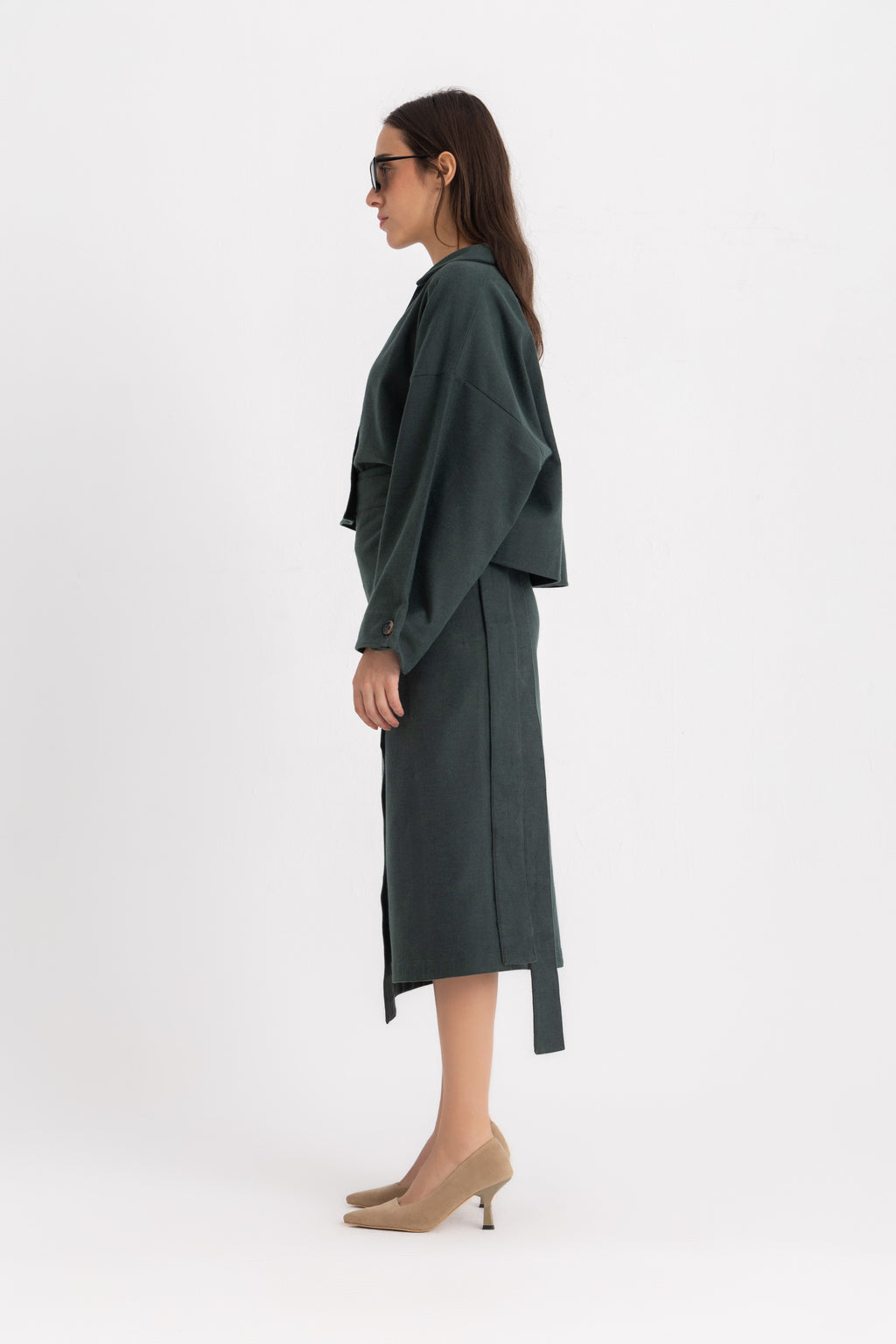 Pola Cropped Shirt - Green