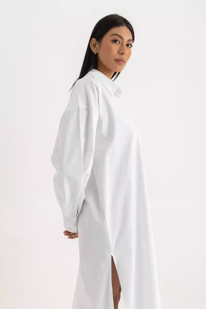 Liza  Maxi Shirt - White Oxford