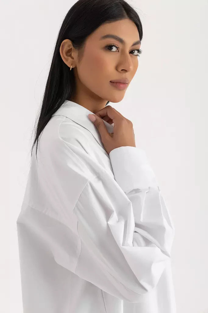 Liza  Maxi Shirt - White Oxford