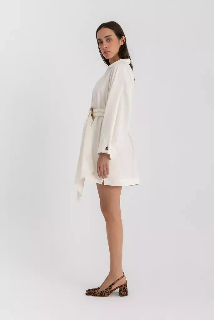 Pola Mini Shirt Dress - Offwhite