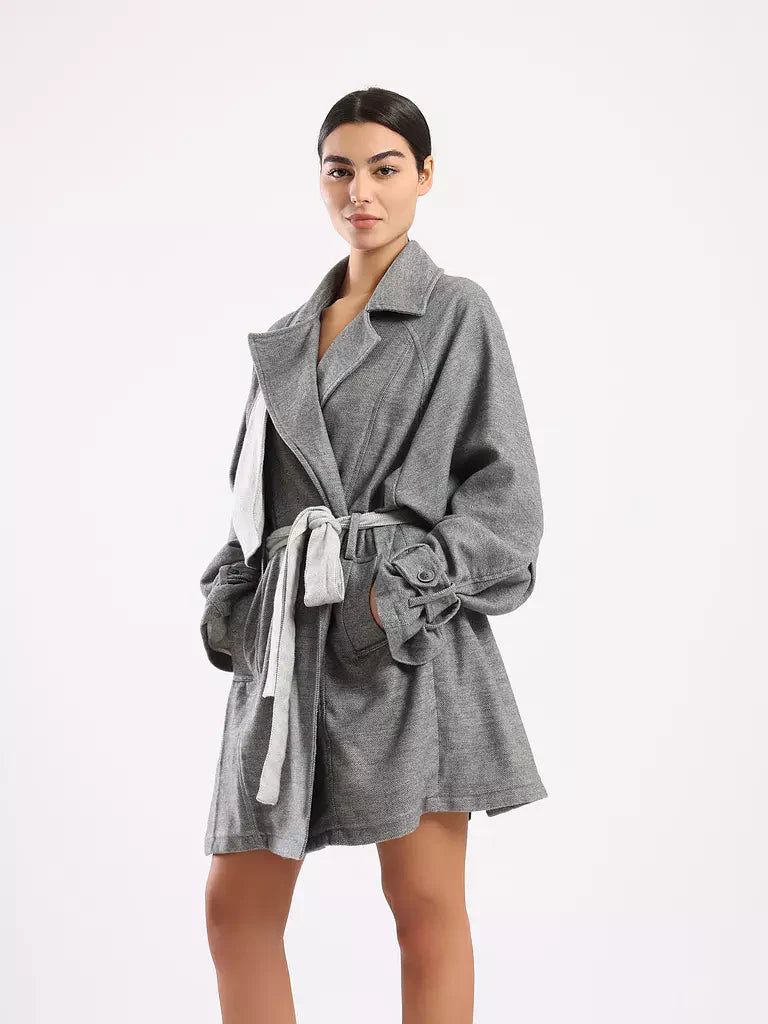 Sophia  Trench Coat - Dark Grey