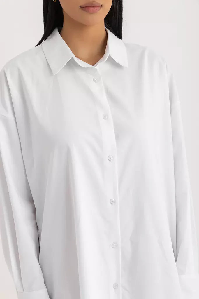Liza  Maxi Shirt - White Oxford