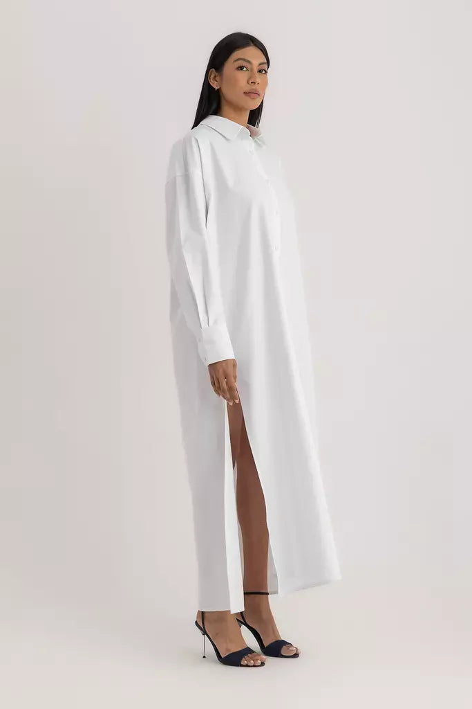 Liza  Maxi Shirt - White Oxford