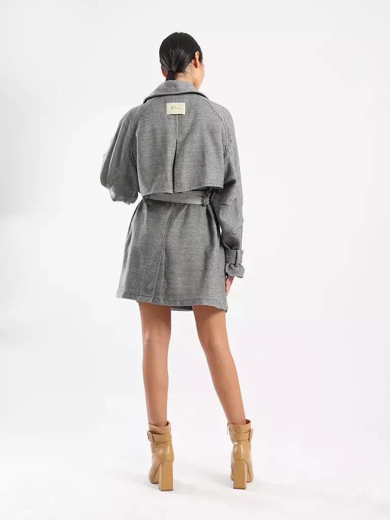 Sophia  Trench Coat - Dark Grey